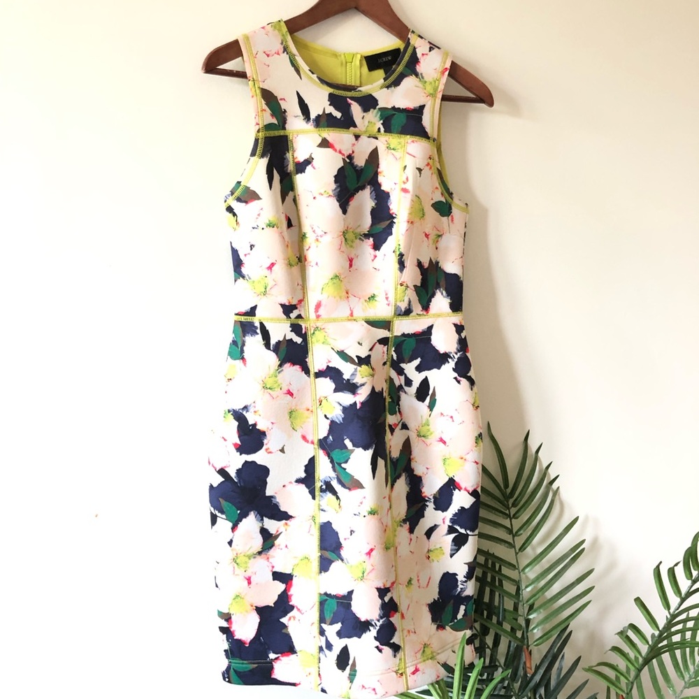 J CREW Cove Floral Scuba Midi Dress Size 4 - Picture 2 of 6
